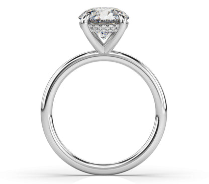 Round Brilliant White Gold Hidden Halo Solitaire Engagement Ring