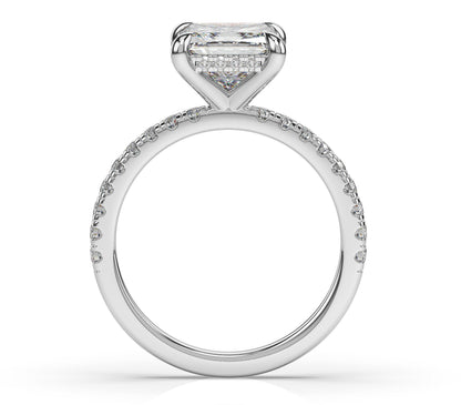 Princess White Gold Hidden Halo Engagement Ring