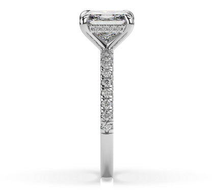 Princess White Gold Hidden Halo Engagement Ring