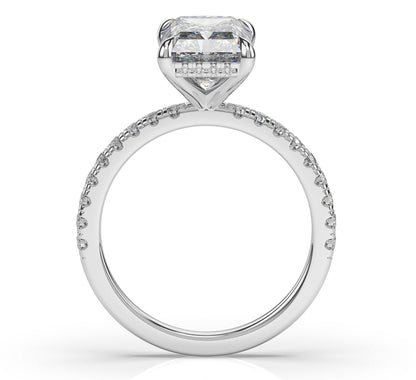 Radiant White Gold Hidden Halo Engagement Ring