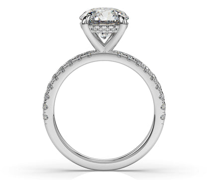 Round Brilliant White Gold Hidden Halo Engagement Ring
