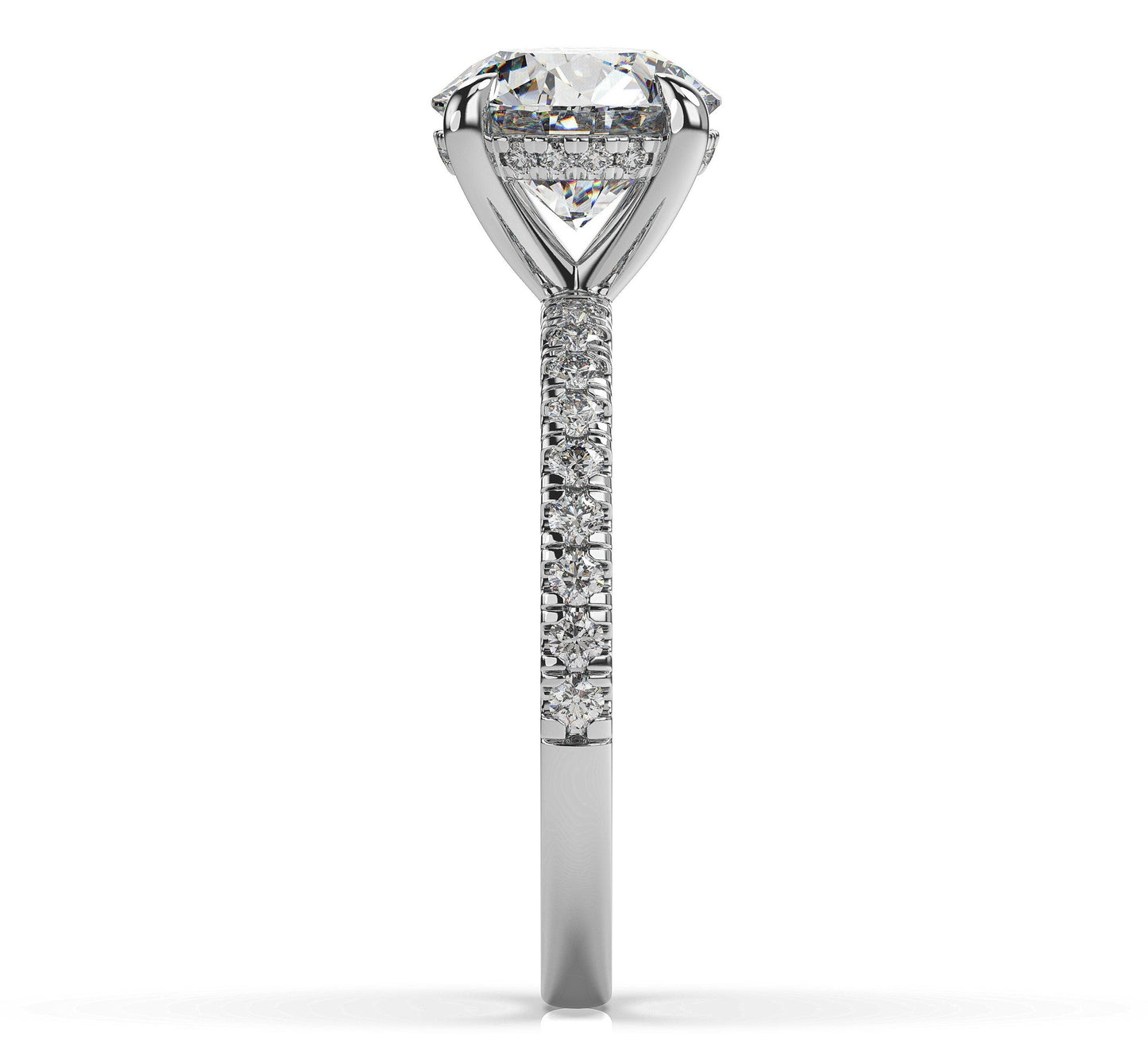 Round Brilliant White Gold Hidden Halo Engagement Ring