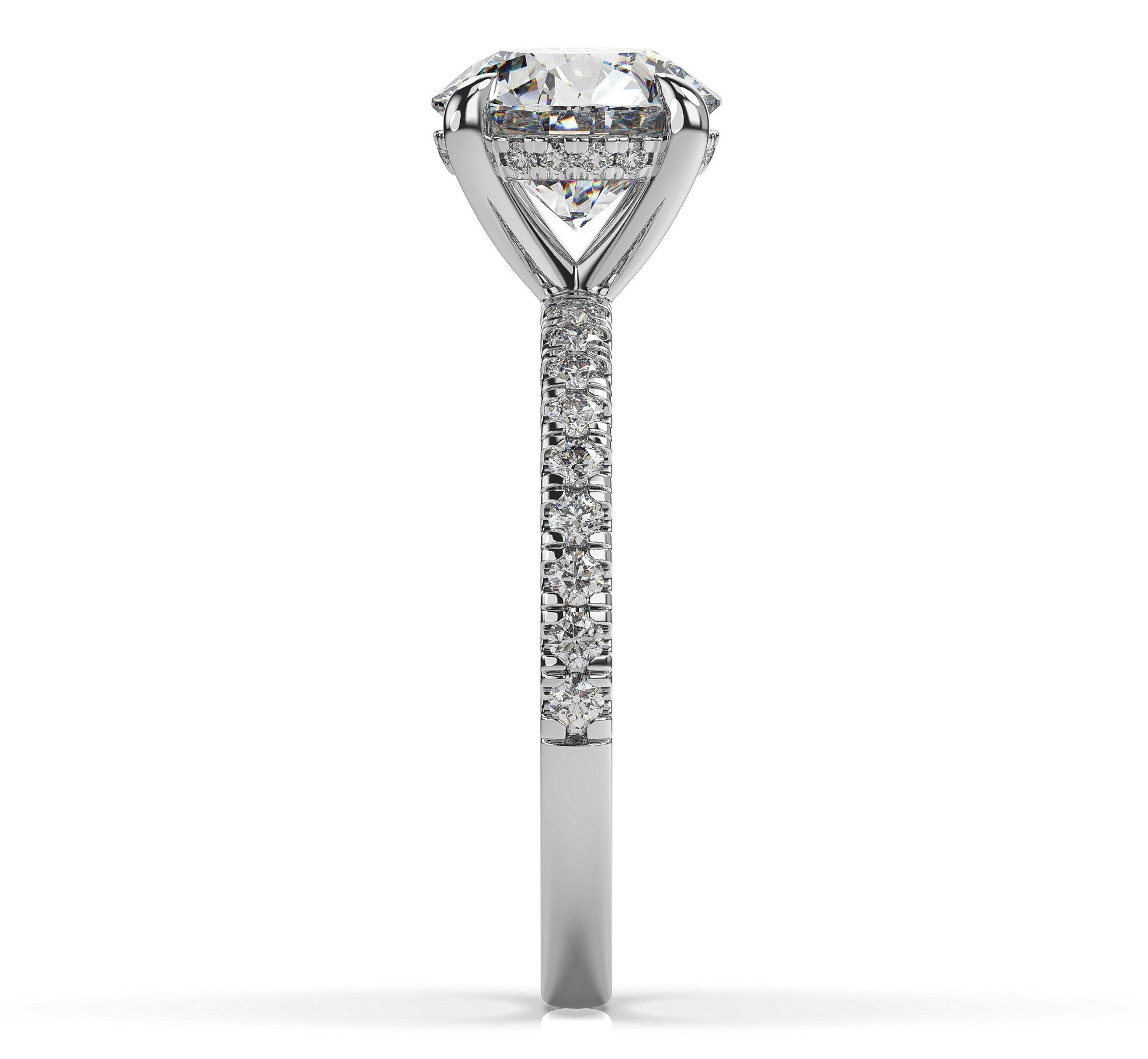 Round Brilliant White Gold Hidden Halo Engagement Ring