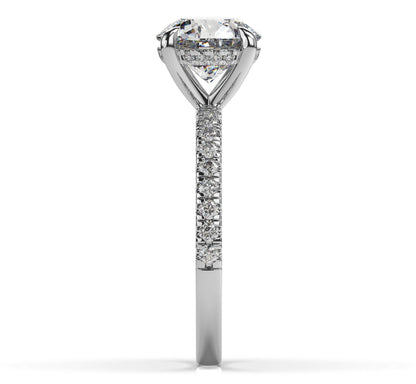 Round Brilliant White Gold Hidden Halo Engagement Ring