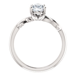 Pear Solitaire Leaf Design Engagement Ring
