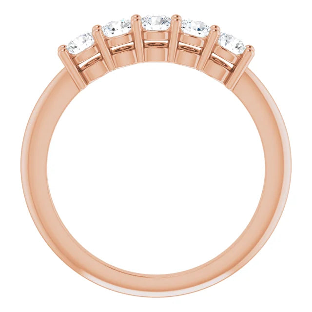 Five Stone Round Brilliant Anniversary Band