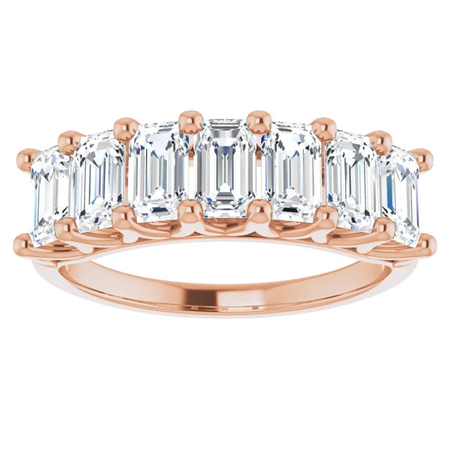 Seven Stone Emerald Cut Anniversary Band