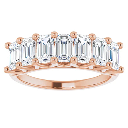 Seven Stone Emerald Cut Anniversary Band