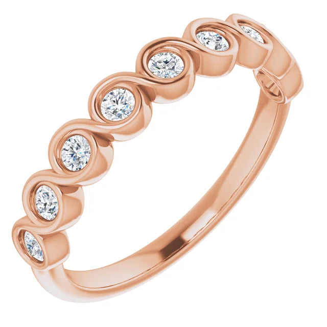 Round Brilliant Bezel Set Anniversary Band