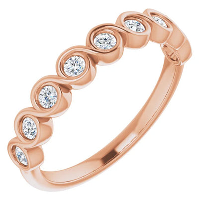 Round Brilliant Bezel Set Anniversary Band