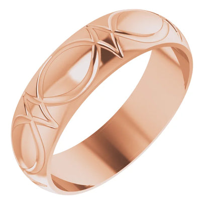 Men's Patterned Wedding Band