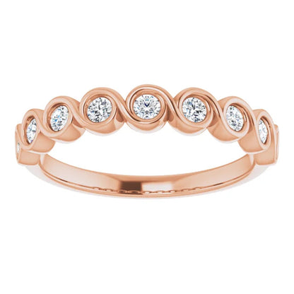 Round Brilliant Bezel Set Anniversary Band