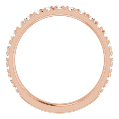 Round Brilliant French Set Wedding Band