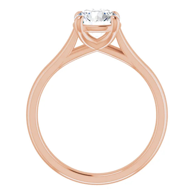 Four Claw Round Brilliant Rose Gold Solitaire Lab Diamond Engagement Ring