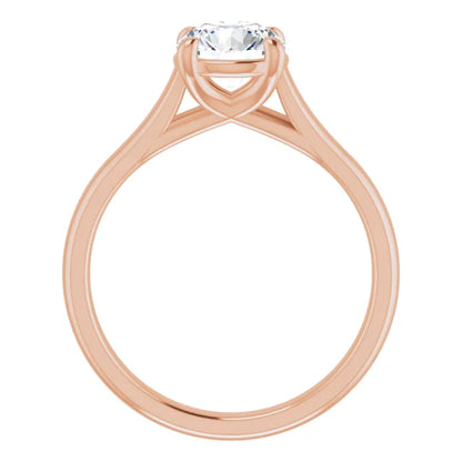 Four Claw Round Brilliant Rose Gold Solitaire Lab Diamond Engagement Ring