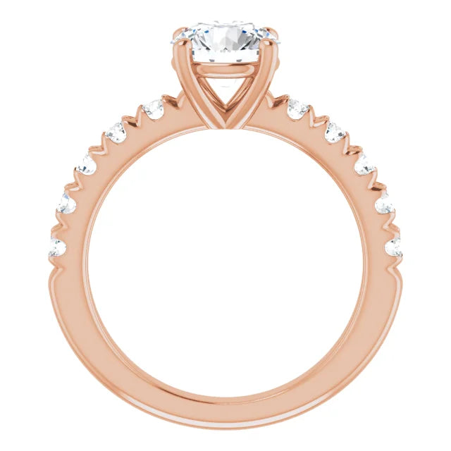 Round Brilliant Rose Gold Four Claw Set Style Engagement Ring