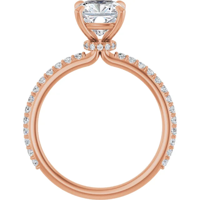 Cushion Claw Set Style Engagement Ring
