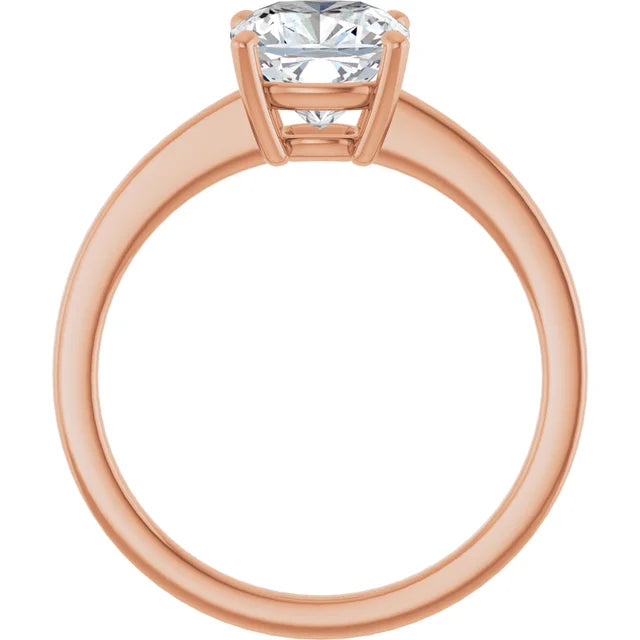 Cushion Rose Gold Solitaire Style Engagement Ring