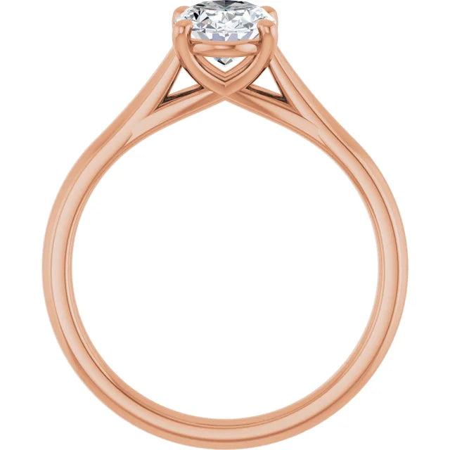 Four Claw Oval Solitaire Engagement Ring