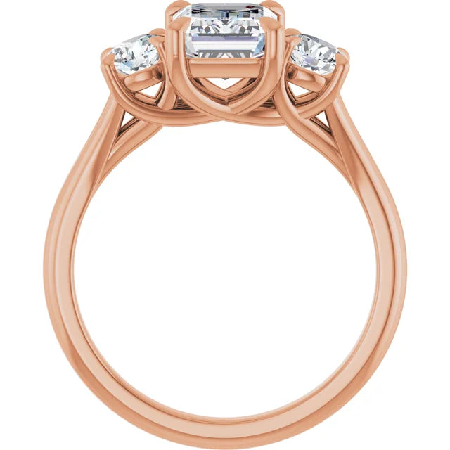 Emerald Rose Gold Accent Engagement Ring
