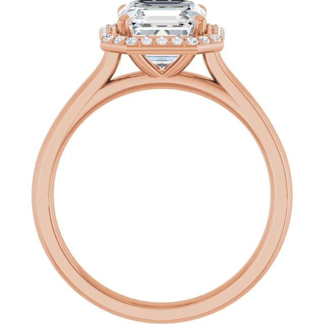 Asscher Halo Style Engagement Ring