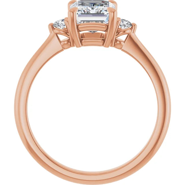 Emerald White Gold Accent Engagement Ring