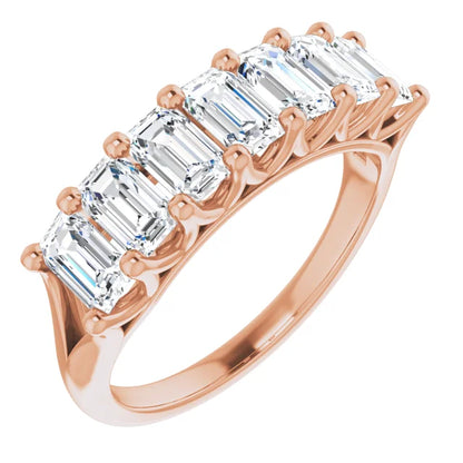 Seven Stone Emerald Cut Anniversary Band