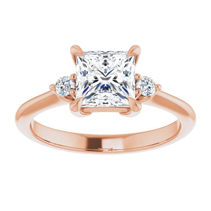 Princess Rose Gold Accent Engagement Ring