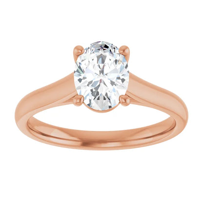 Four Claw Oval Solitaire Engagement Ring