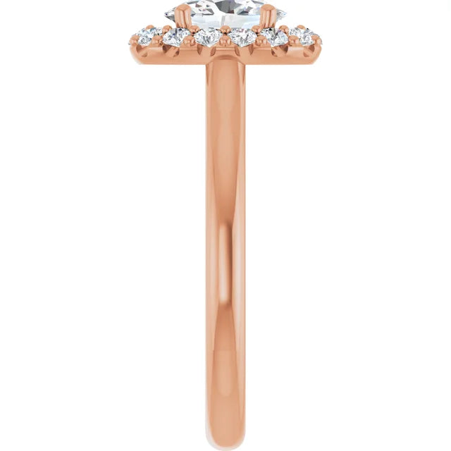 Oval Halo Solitaire Rose Gold Lab Diamond Engagement Ring 