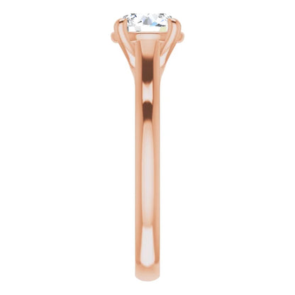 Four Claw Round Brilliant Rose Gold Solitaire Lab Diamond Engagement Ring