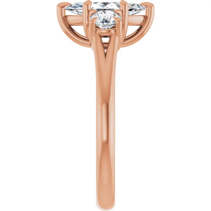 Marquise Rose Gold Accent Engagement Ring