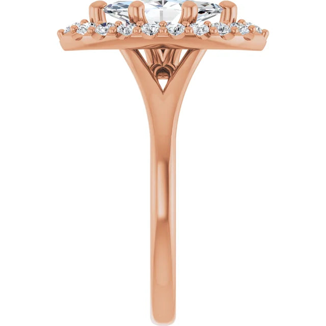 Marquise Halo Style Engagement Ring