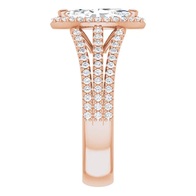 Marquise Halo Style Engagement Ring