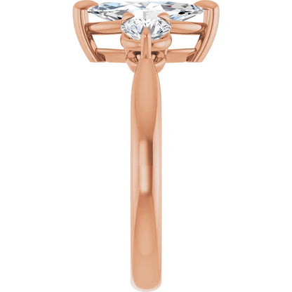 Marquise Rose Gold Accent Engagement Ring