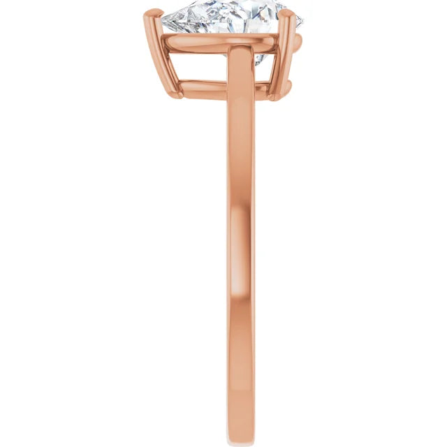 Pear Rose Gold Solitaire Style Engagement Ring