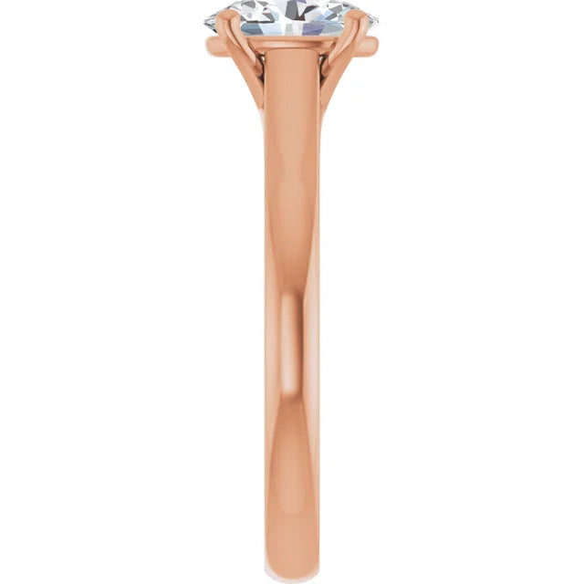 Four Claw Oval Solitaire Engagement Ring