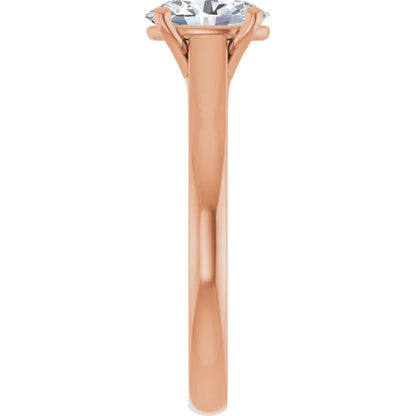 Four Claw Oval Solitaire Engagement Ring