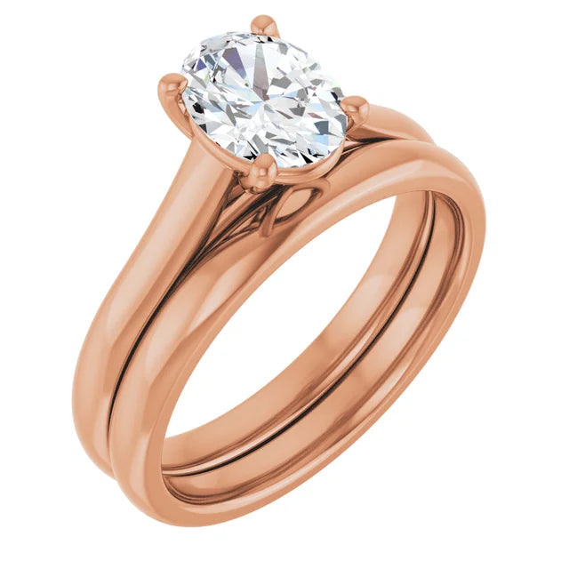 Four Claw Oval Solitaire Engagement Ring