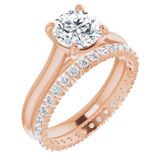 Four Claw Round Brilliant Rose Gold Solitaire Lab Diamond Engagement Ring