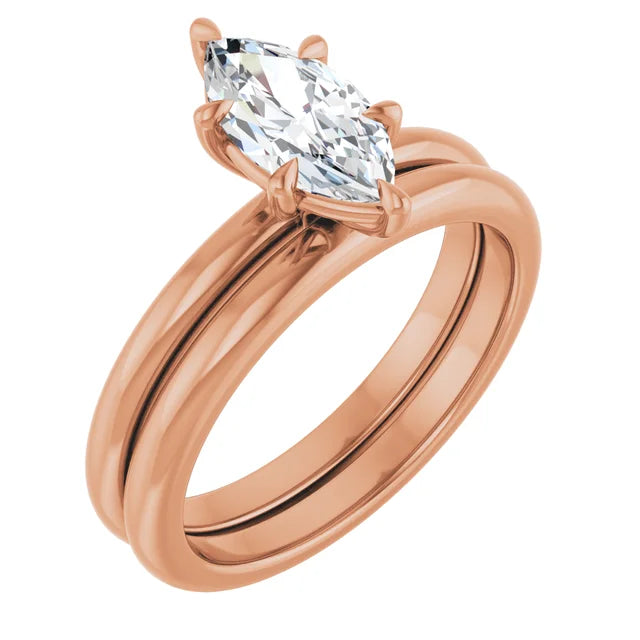 Marquise Rose Gold Solitaire Engagement Ring