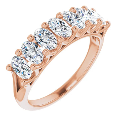 Seven Stone Oval Cut Anniversary Band