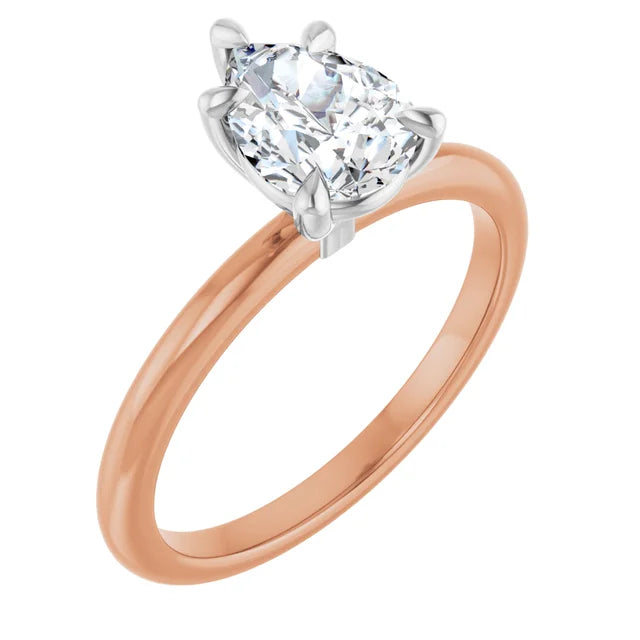 Pear White & Rose Gold Solitaire Engagement Ring