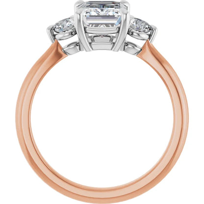 Emerald White & Rose Gold Accent Engagement Ring