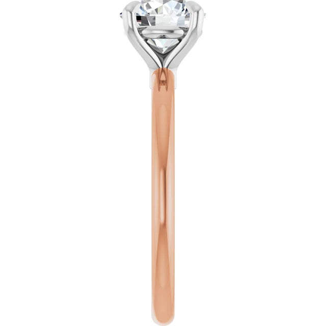 Round Brilliant White & Rose Gold Solitaire Engagement Ring