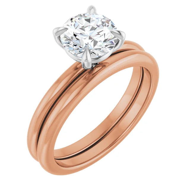 Round Brilliant White & Rose Gold Solitaire Engagement Ring
