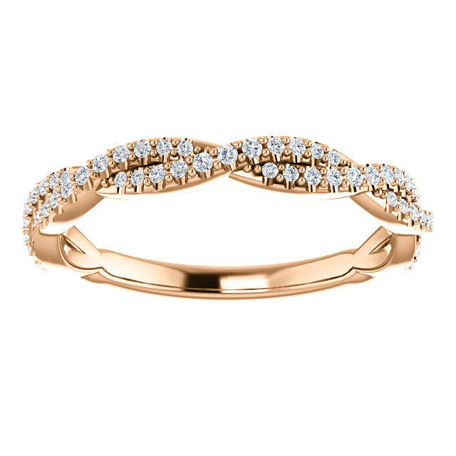 Diamond Twist Wedding Band - I Heart Moissanites