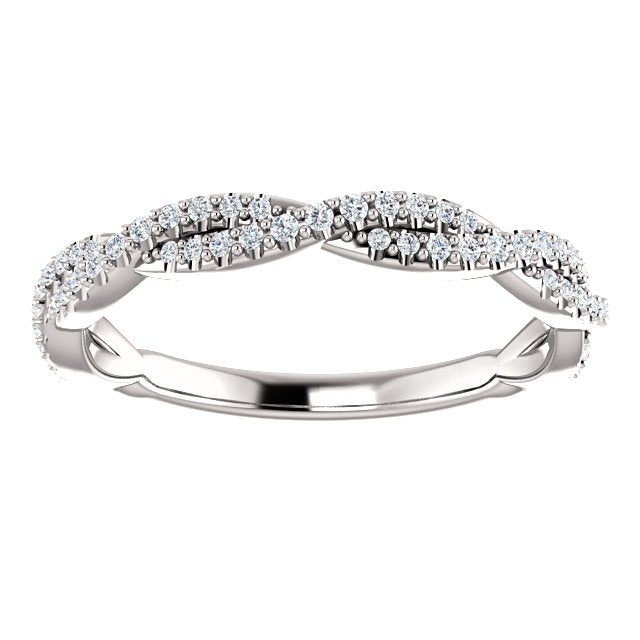Diamond Twist Wedding Band - I Heart Moissanites