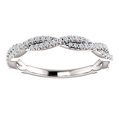 Diamond Twist Wedding Band - I Heart Moissanites