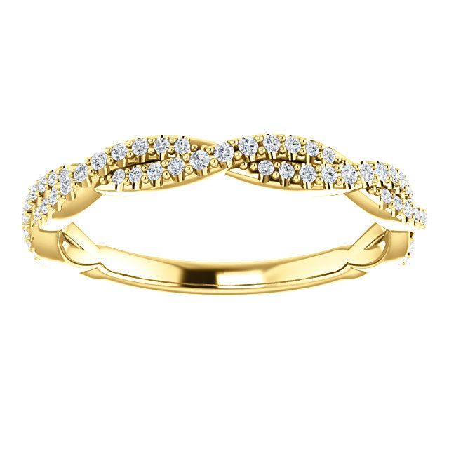 Diamond Twist Wedding Band - I Heart Moissanites
